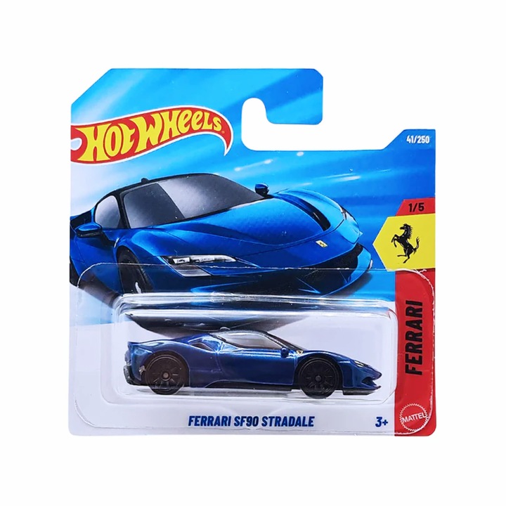 Количка Hot Wheels, Ferrari SF90 Stradale, синя, мащаб 1:64