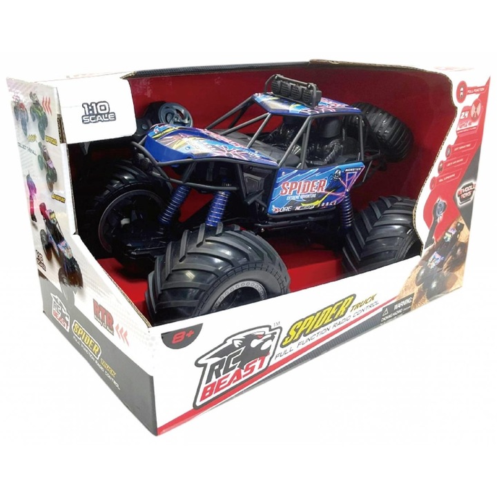 Távirányítós autó gyerekeknek, Big Foot, kék, 1/10