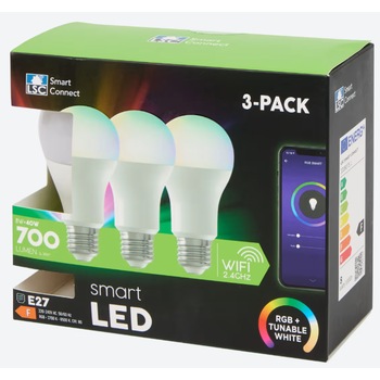 Set 3 Becuri LED Smart LSC, 700 Lumen, 8W, E27, Exterior/Interior