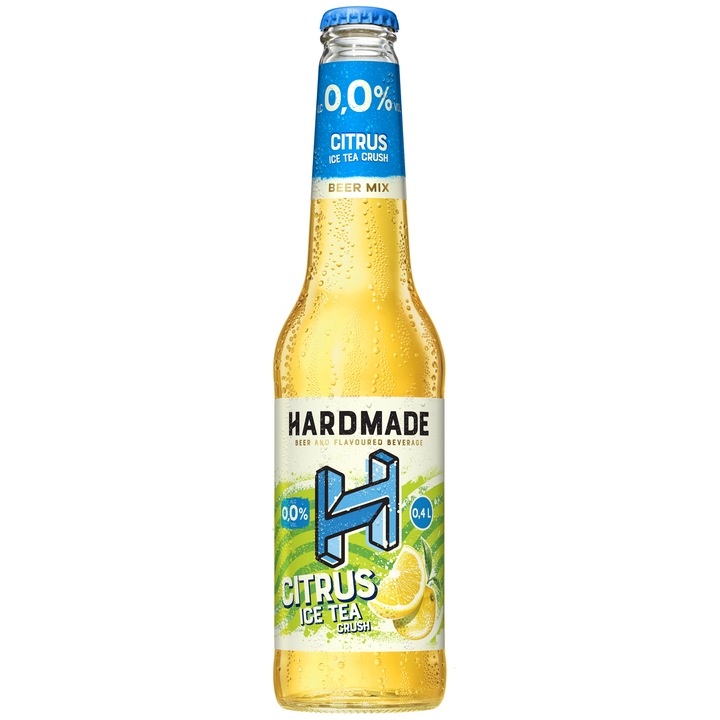 Бутилка за еднократна употреба Hardmade 0,0% Citrus Ice Tea Crush, 400мл, без алкохол, цитрусов аромат