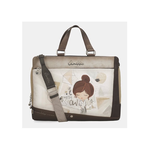 Geanta laptop Anekke Sophia, multicolor, 45x30x9cm, cu fermoar, din piele ecologica