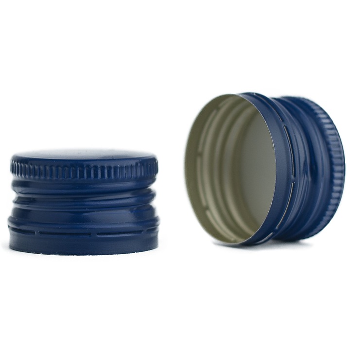 100 db alumínium kupak készlet, 28 mm, sötétkék, Bimberek, 28x18mm