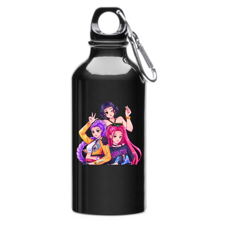 Huntrix K POP Demon Hunters vizespalack, 500 ml, acél, karabinerrel