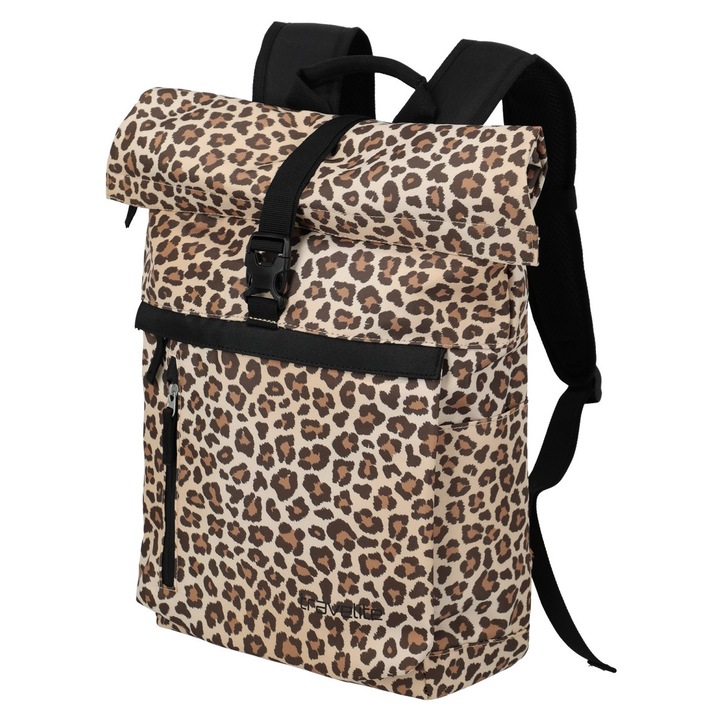 Rucsac Travelite Rollup, leopard, 45x31x16 cm, compartiment pentru laptop, compartiment ascuns