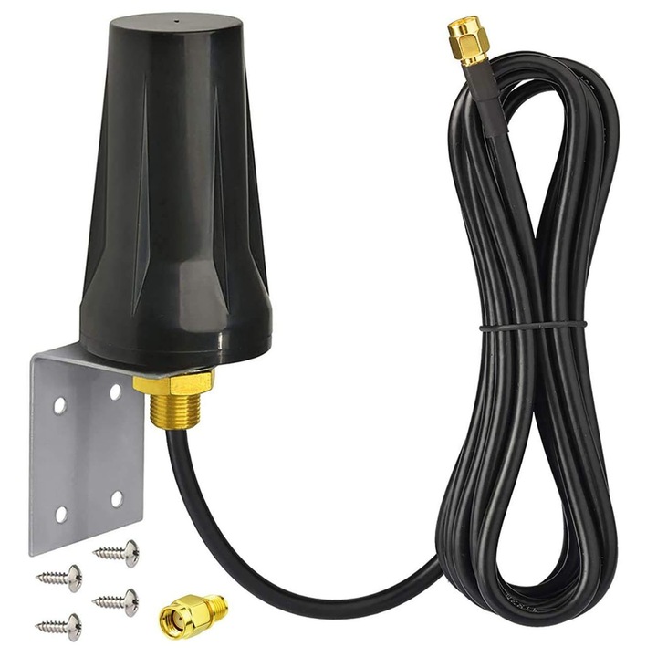 Antena WiFi ZGGZERG 5G/4G LTE cu cablu 3m, impermeabilă, 600-6000MHz