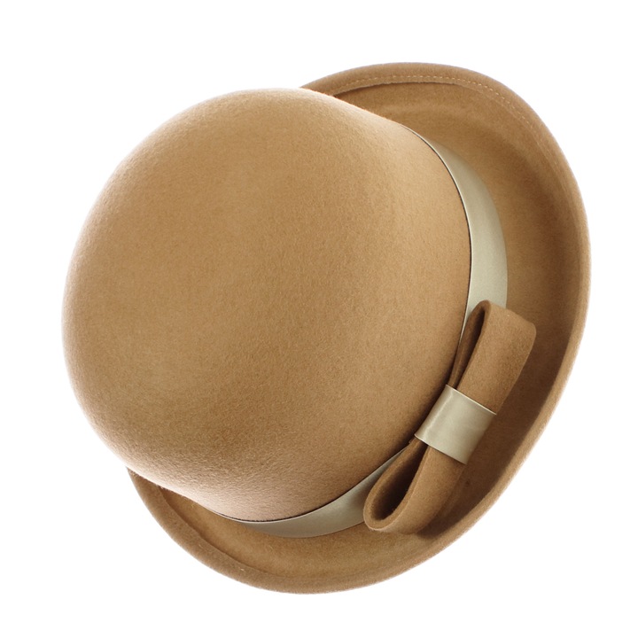 Дамска шапка, вълнена, малка периферия, ButicCochet, размер 53-58 регулируема, Бежова - PAL1853