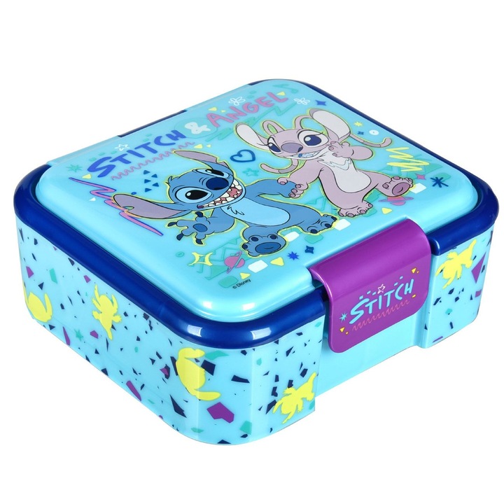 Caserola cu 3 Compartimente Bleu & Model Stitch - 1280ml