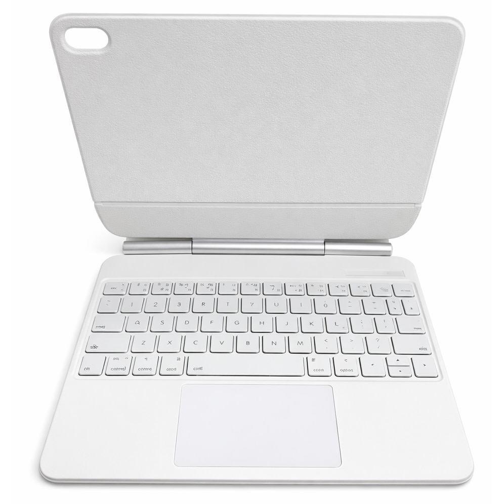 Husa tableta cu tastatura compatibila cu iPad Air 11" si Pro 11", QWERTZ, alb, ultra subtire, cu touchpad