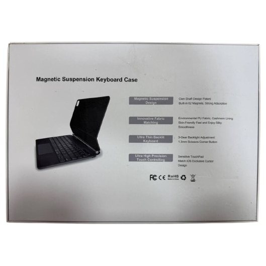 Husa tableta cu tastatura compatibila cu iPad Air 11" si Pro 11", QWERTZ, alb, ultra subtire, cu touchpad