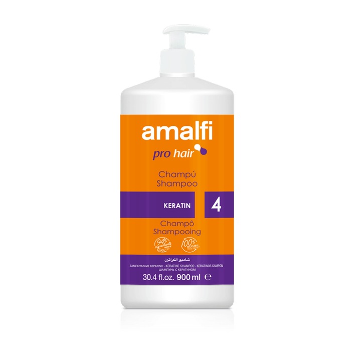 Sampon profesional Amalfi cu keratina, 900 ml