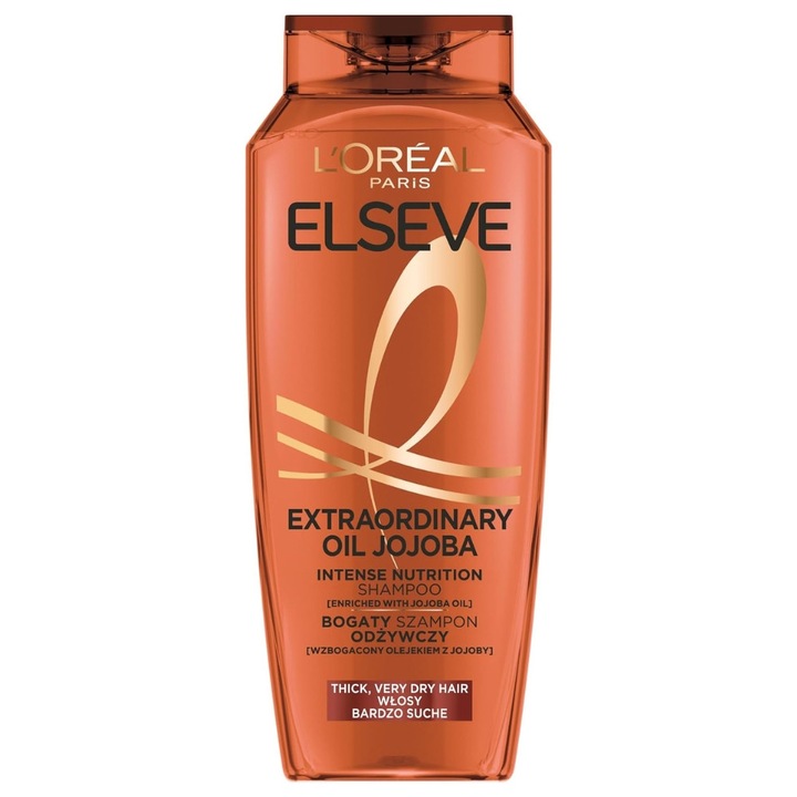 Şampon L'Oreal Paris Elseve Extraordinary Oil Jojoba, 400 ml, nutritie intensa, pentru par gros si foarte uscat
