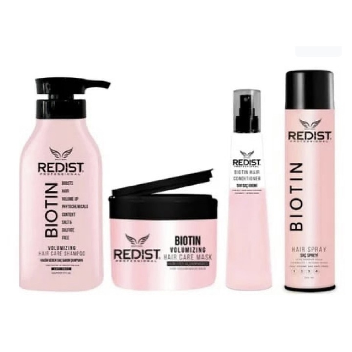 Set Redist Biotina pentru Volum, Sampon 500ml, Masca 250ml, Balsam bifazic 225ml, Fixativ 250ml