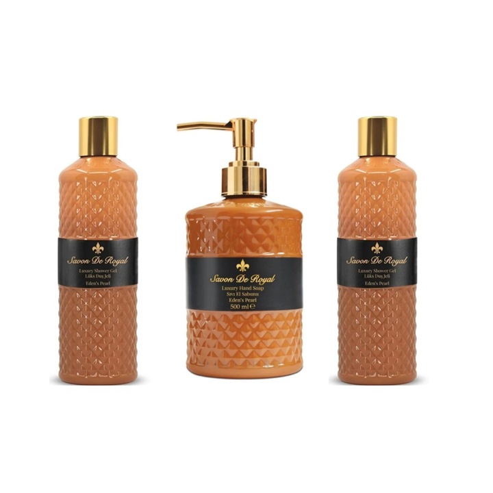 Set gel de duș și săpun lichid Savon de Royal Eden's Pearl, hidratant, miros de ghimbir și iasomie, 500ml 2X500ml