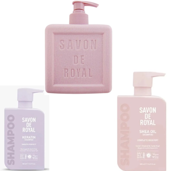Sampon Savon de Royal Keratin pentru par deteriorat, 500 ml, vegan, cu ulei de shea