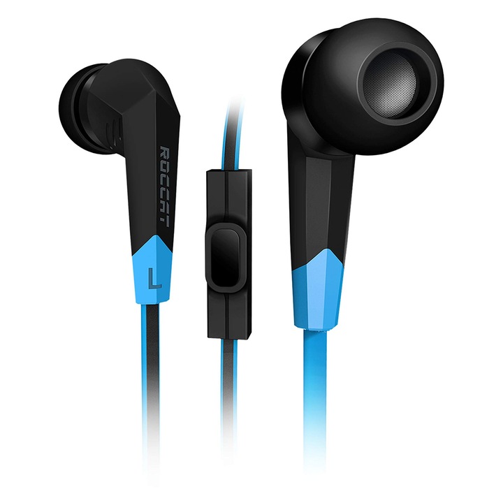 Casti in-ear Roccat, performanta ridicata, negru/albastru