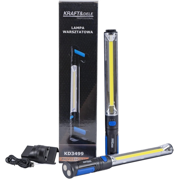 Фенерче за инспекция LED 1000LM ръчно с магнитна основа (KD3499)