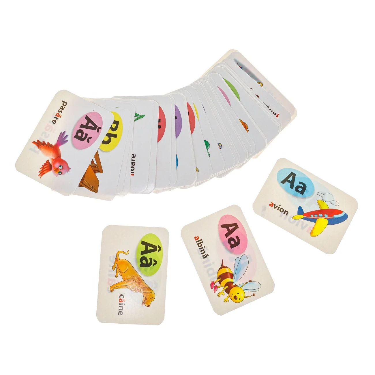 Cartonase educative cu literele alfabetului, 48 buc, multicolor, 3 ani ...