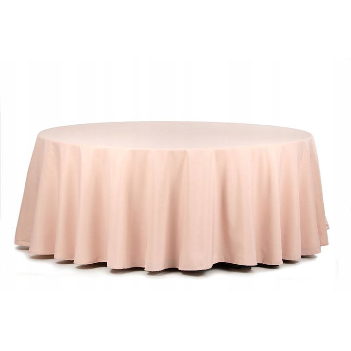 Bankietowo kerek asztalterítő, poliészter 180g, rózsaszín, Fi320cm, foltálló