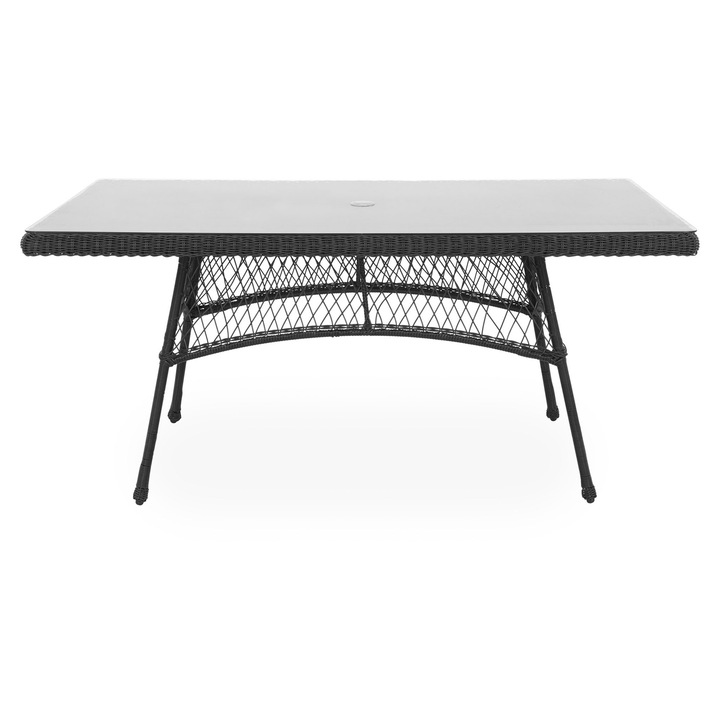 Masa dreptunghiulara gradina/terasa, Maison Mex SUSAN, L.162 l.98 H.74 cm, negru