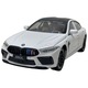 Fém makett BMW M8 replika, fehér, fénnyel és hanggal, nyitható ajtók, csomagtartó és motorháztető 1/24