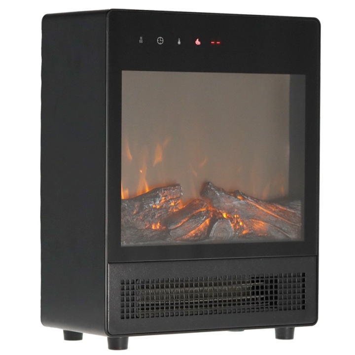 Sersimo elektromos kandalló, 2000W, 2 fokozat, fekete, 29x16x39 cm