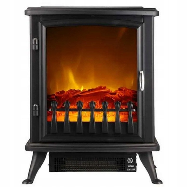 Elektromos kandalló lánghatással, 1800W, 2 fokozat, 42x28x51 cm, fekete