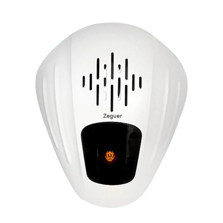 Ултразвуков уред против вредители, Zeguer, 3 скорости, За мишки, насекоми, против комари, мухи, мравки, Plug and play, 360° покритие, бял