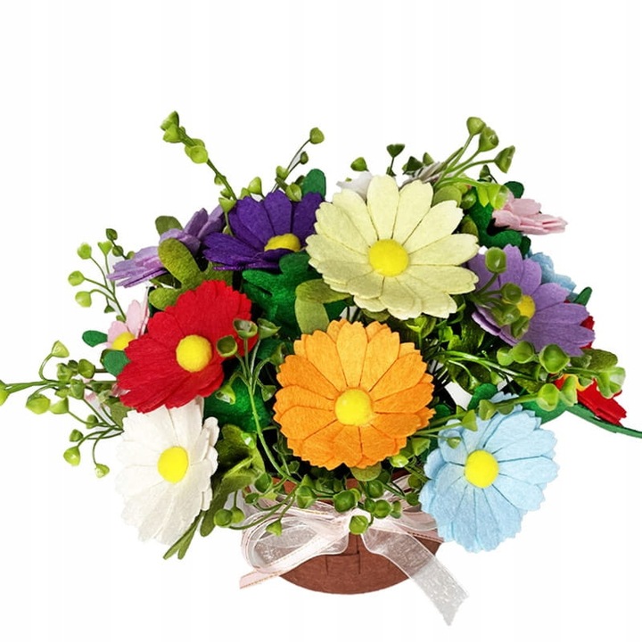 Set Aranjament Floral Diy, Habarri, Material: Fetru, Varsta Recomandata: Min 8+, Nivel De Dificultate: 6/7, Produs Certificat Ce, Floare 6,5 cm Diam.x18 cm Inal.xRamura Verde 19 cm Inal.xCos 11 cm Diam.x18 cm Inal.x22 cm Latime, Multicolor