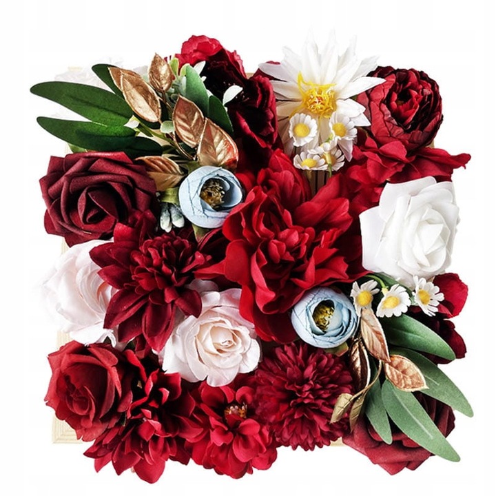 Set Aranjament Floral DIY, Habarri, Rama Exterior 24,5x24,5 cm, Interior 22x22 cm, Flori Mare 10 cm Si Mica 5 cm, Material Lemn Si Tesatura Si Plastic, Varsta 12+, Ambalaj 32x9,5x20,5 cm, Multicolor