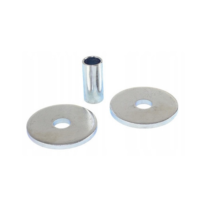 Kabin lengéscsillapító szerelőkészlet, Zychar, DAF 95XF XF95 XF105, 14x60mm 14.3x18x40mm, Ezüst, Horganyzott acél, lengéscsillapító rögzítéséhez, alátétek és fém persely, javítás