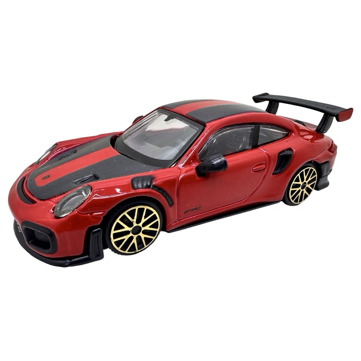 Macheta Bburago Porsche 911 GT2 RS 1:43 piros fém die-cast replika