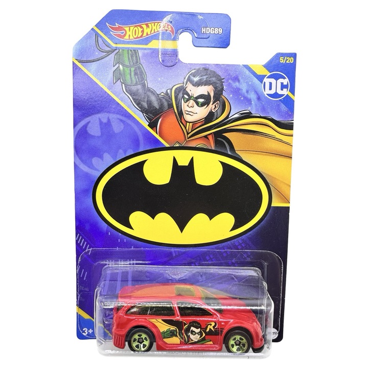 Macheta Hot Wheels Batman Audacious 1:64 rosu replica metal die-cast