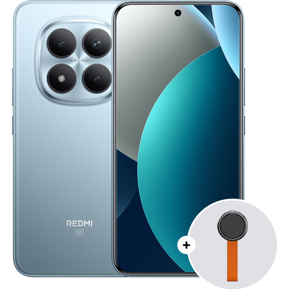 Telefon mobil Xiaomi Redmi Note 15 Pro+, 256GB, 8GB RAM, Dual SIM, Glacier Blue, set cu Ring Stand