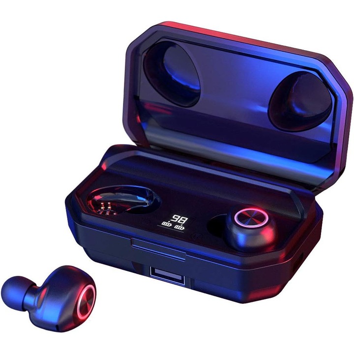 Mibao Bluetooth fejhallgató, 144 óra zenelejátszás, vezeték nélküli zajcsökkentő fejhallgató 5.0, vízálló sport, beépített mikrofon, 3D sztereó hangzás
