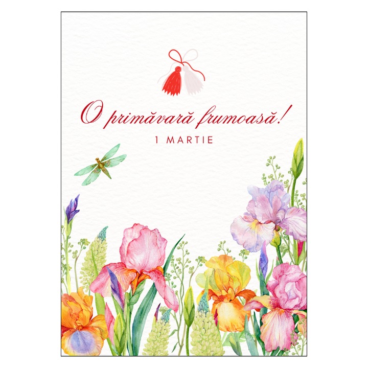 Felicitare 13x18 cm cu plic inclus, 1 Martie/8Martie/Martisor/Ziua femeii, model 4