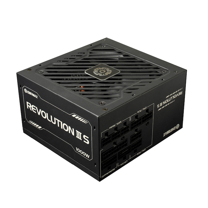 Sursa Enermax ERV1000P-AHP, Revolution III S, 1000W, 12V-2x6, 80Plus Platinum, jap. capacitor, ATX 3.1, PCIe 5.1, Fekete