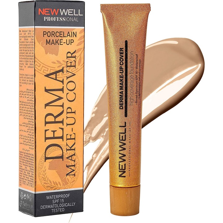 Fond de ten New Well Derma Make Up Cover 04 Copper, acoperire mare, 30 ml