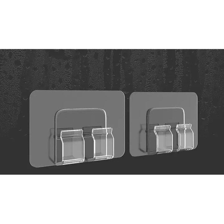 Set 10 buc suporturi autoadezive pentru perete, 6,5 × 7 cm – organizator practic pentru baie, bucatarie si casa