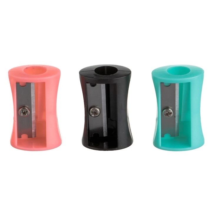 Set Ascutitori din Plastic Somon Verde Neagra 2.5cm- 3buc