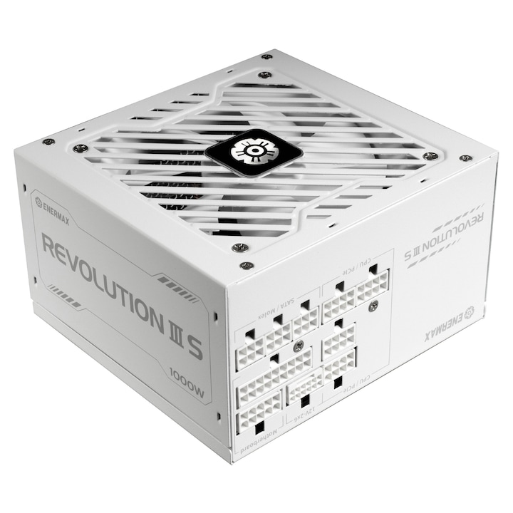 Sursa Enermax ERV1000P-AHP-W, Revolution III S, 1000W, 12V-2x6, 80Plus Platinum, jap. capacitor, ATX 3.1, PCIe 5.1, Alb