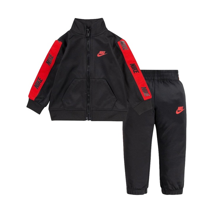 Trening copii, Nike, Logo si fermoar, Negru, 2 Piese 1115, Negru