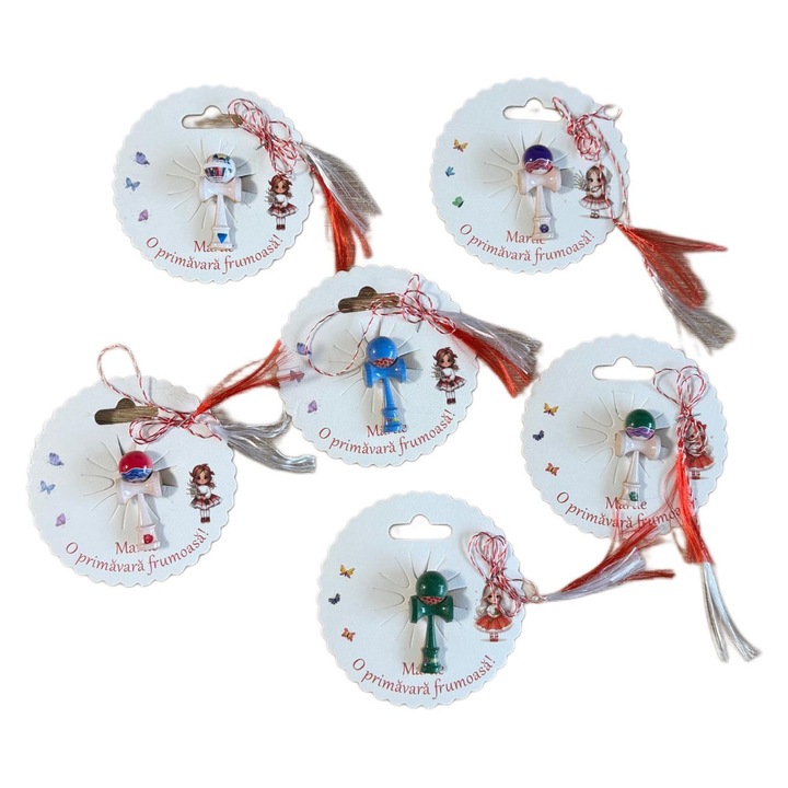 Set 12 Martisoare Kendama, multicolor