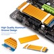 Set 2 Cooler pasiv pentru 2280 SSD M2, Adaptor PCI-Express, M.2 NVME la PCI-E x16, Aluminiu, 70 x 22 x 4 mm, Banda de transfer termic inclusa, Lunniquee®, Auriu