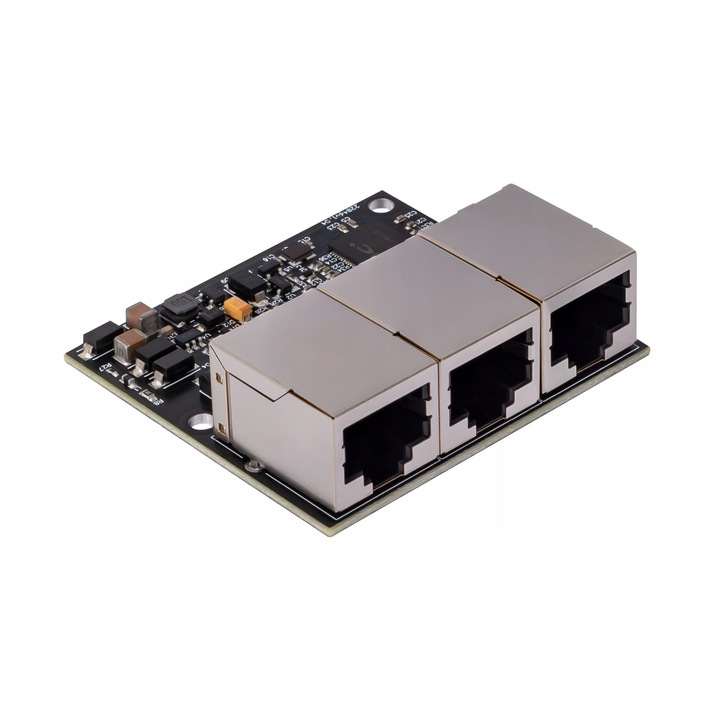 Extensor de semnal Ethernet Stalflex FlexNet PoE cu 3 porturi 10/100 RJ45