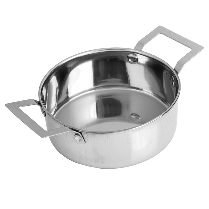 Vas de Servit Metalic cu Manere Ø12x4,5cm
