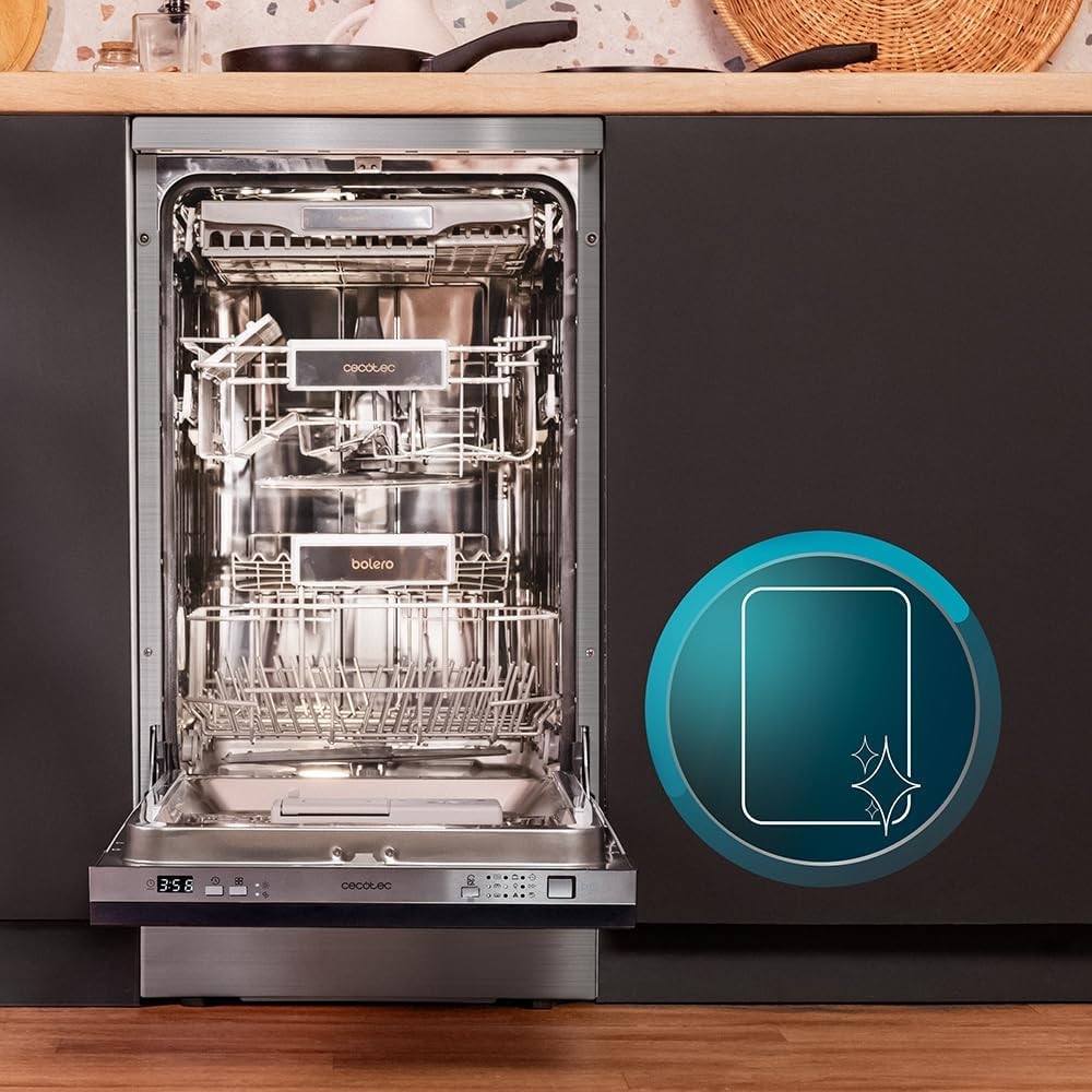 Masina de spalat vase incorporabila Cecotec, Bolero Aguazero, 11 seturi de vase, 6 programe spalare, mod Intensiv/Eco/Auto/60 min/Rapid, functie prespalare, pornire intarziata 24 h, spalare Dual Zone, inox