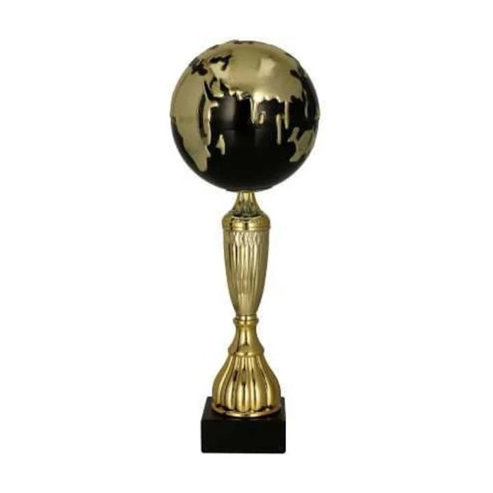 Cupa ARMURA 7248, aurie, bază neagră din marmură, 40cm