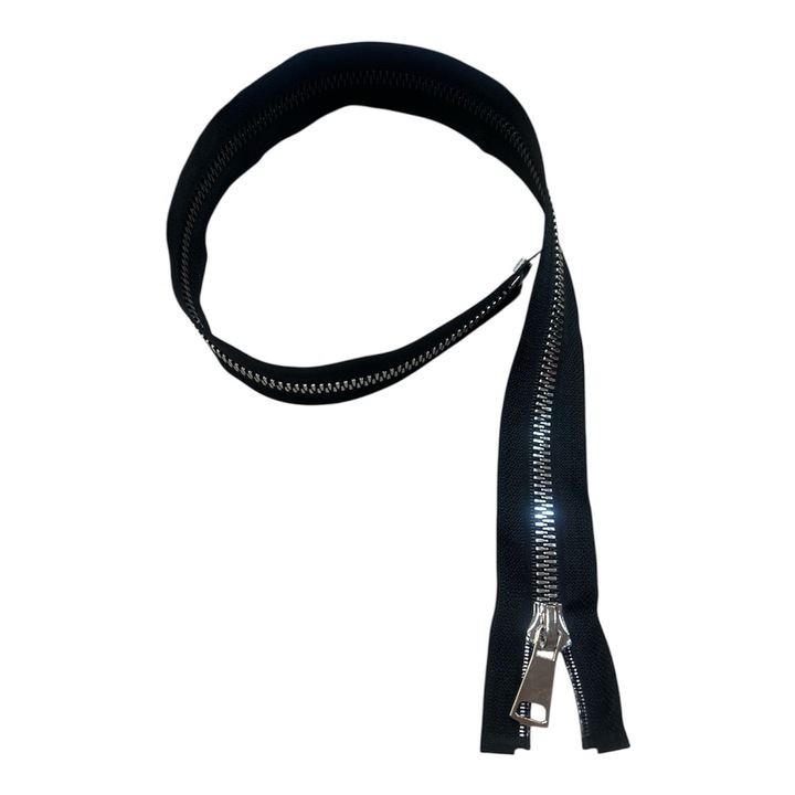 Fermoare negre, metalice, spira metalica 8 mm, lungime 60 cm, set 10 bucati