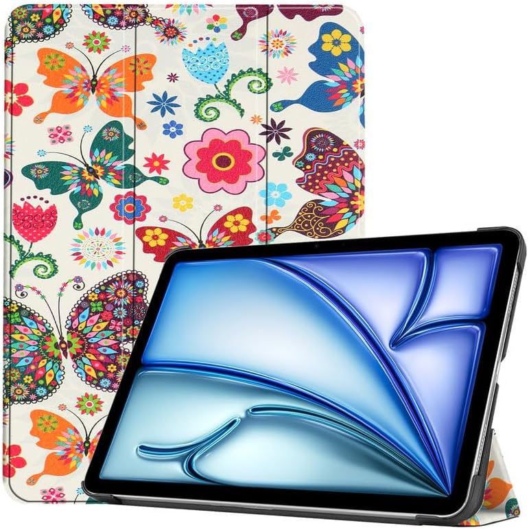 Husa pentru tableta Apple iPad Air 13" (2025/2024 -M3/M2), 13", Sigloo, interior de piele sintetica, Fluturi