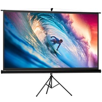 Ecran de proiectie HOMCOM pliabil de 100", format 16:9, cu trepied reglabil, 235,8x8x136 cm, negru